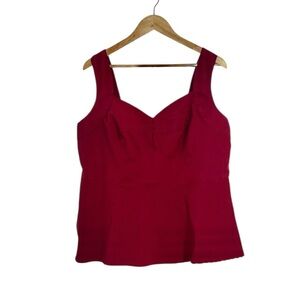 Torrid Burgundy Dressy Fitted Tank Top, Sleeveless Blouse, 3X